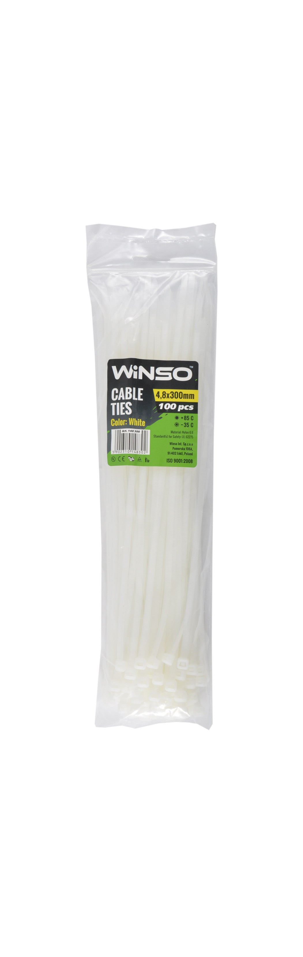Coliere plastic 4,8x300 Alb - Set 100 buc Winso - imagine 1