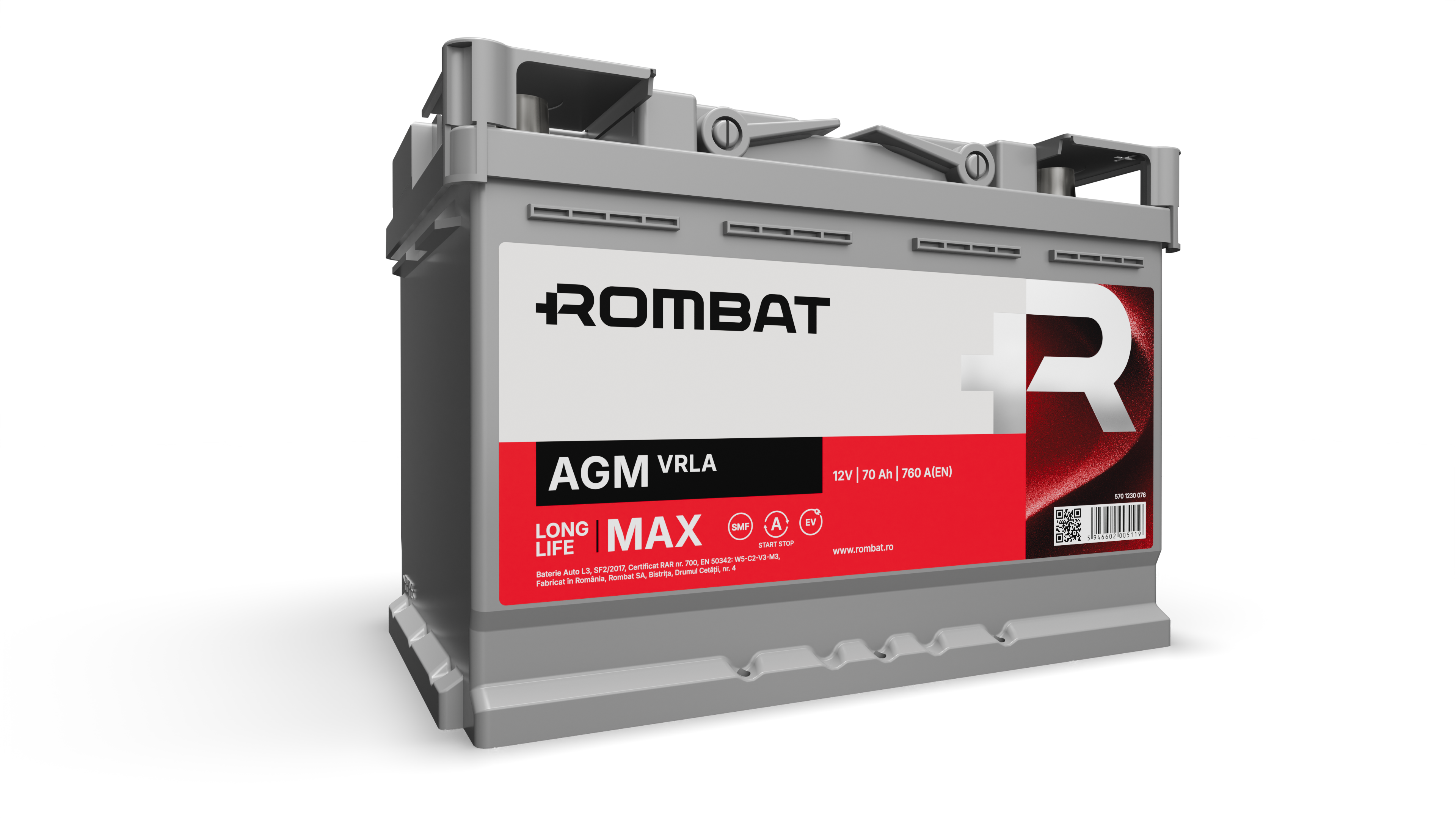 Acumulator Rombat AGM-VRLA 70 Ah Start-Stop Rombat - imagine 1