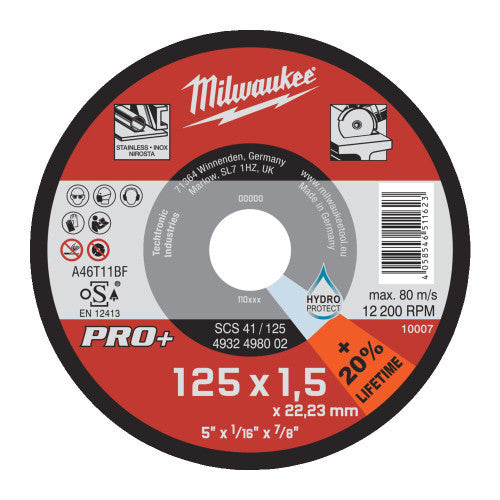 Disc abraziv pentru debitat inox, 125x1.5x22.22 Milwaukee - imagine 1