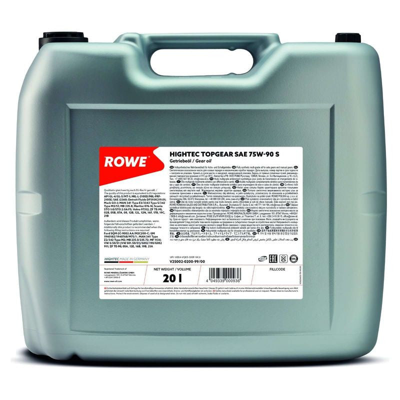 ULEI TRANSMISIE ROWE HIGHTEC TOPGEAR SAE 75W-90 S 20L Rowe - imagine 1