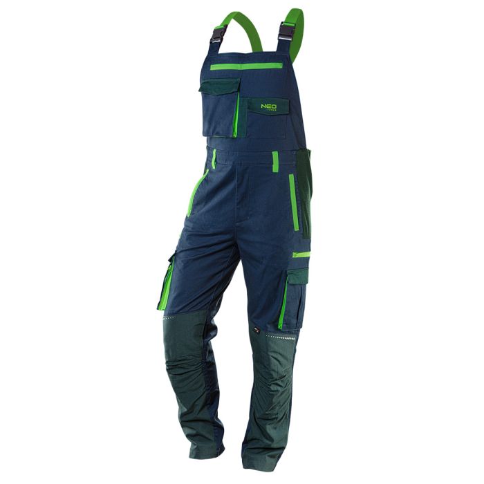Salopeta de lucru PREMIUM, 62% bumbac, 35% poliester, 3% elastan, marimea M Neo Tools - imagine 1