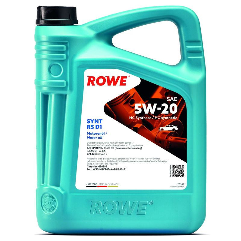 ULEI MOTOR TURISME ROWE HIGHTEC SYNT RS D1 SAE 5W20 5L Rowe - imagine 1