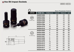 Bit hex. de impact 1/2 17 mm Toptul - imagine 2