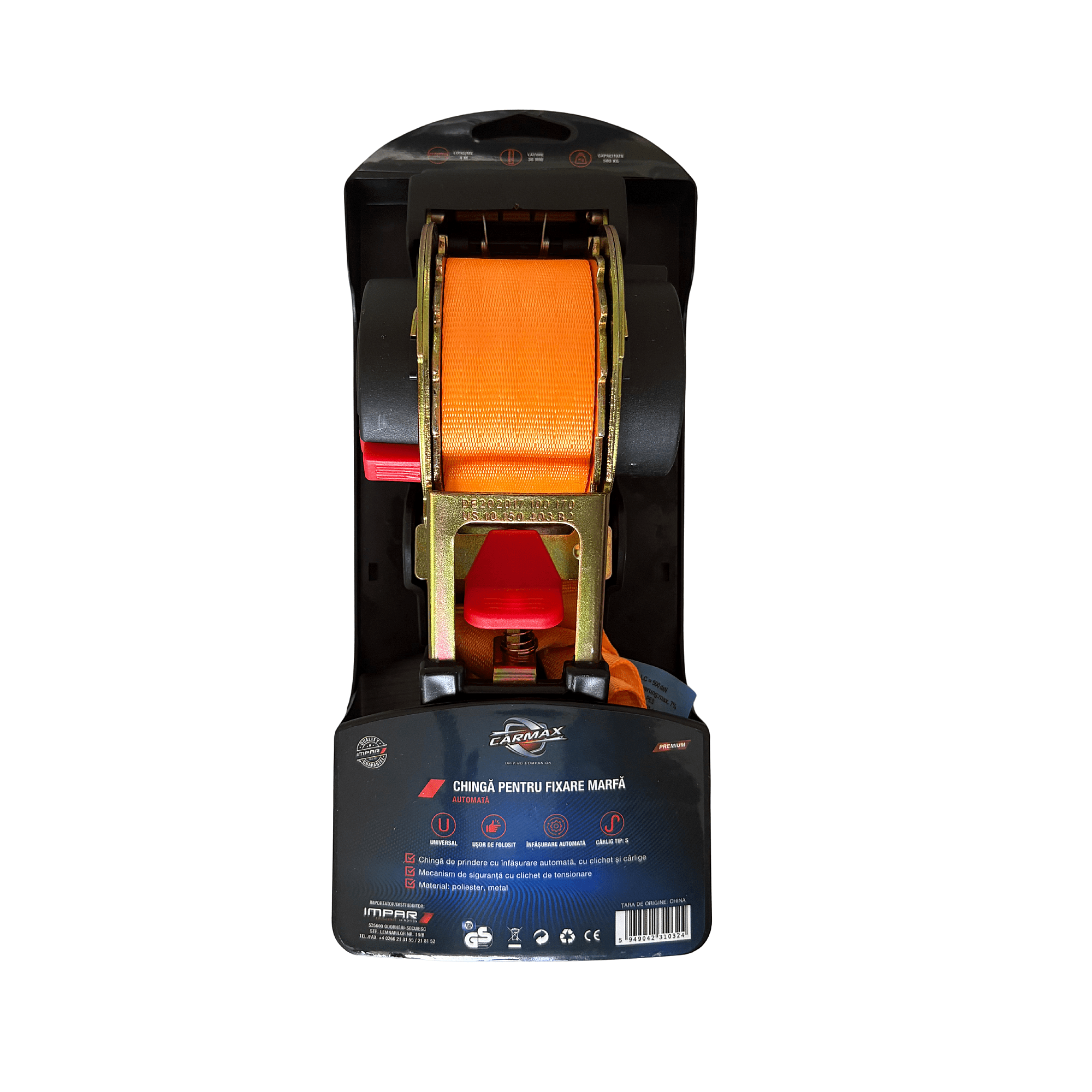 Chinga de fixare automata cu clichet 500kg- 38mm x 4 m Carmax - imagine 2