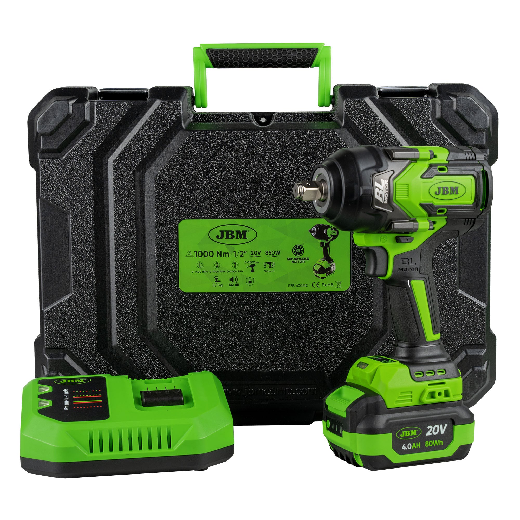 TRUSĂ CU CHEIE DE IMPACT ELECTRICA BRUSHLESS 1/2" 1000NM JBM - imagine 3