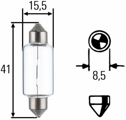 Bec Hella C21W 12V 21W SV8,5 Hella - imagine 1