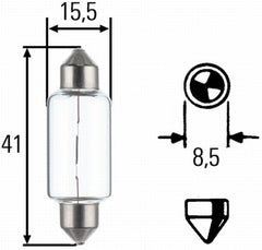Bec Hella C21W 12V 21W SV8,5 Hella - imagine 1