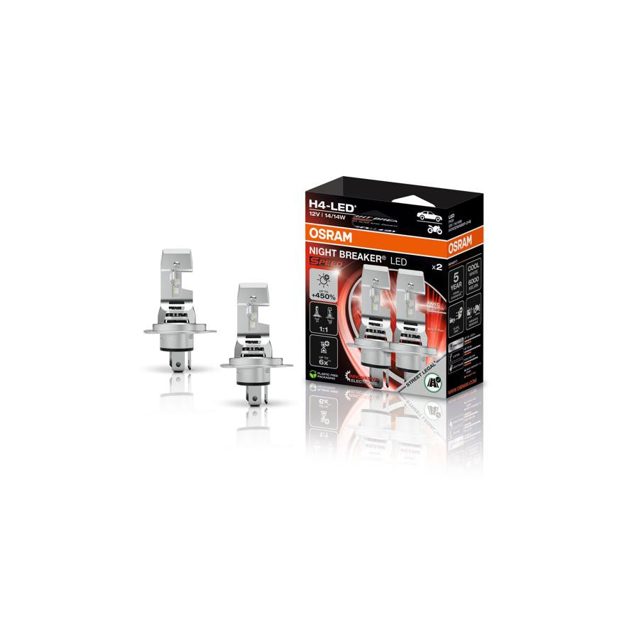 Bec LED Osram Speed Night Breaker  H4 450 * SET 2 BUCATI Osram - imagine 1