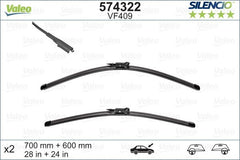 Set lamela stergator Valeo Silencio FlatBlade OE 700/600 mm Valeo - imagine 1