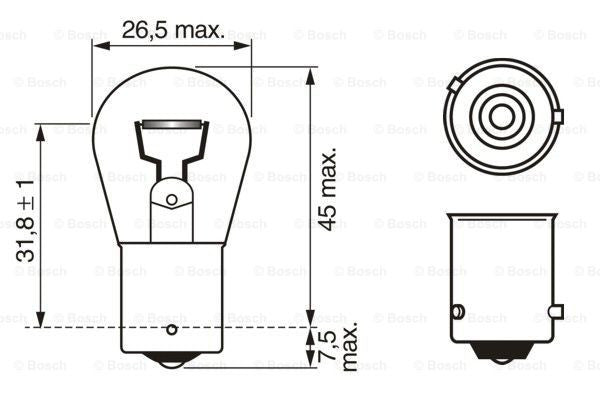 Bec Bosch Pure Light PY21W 12V 21W BAU15s Bosch - imagine 4