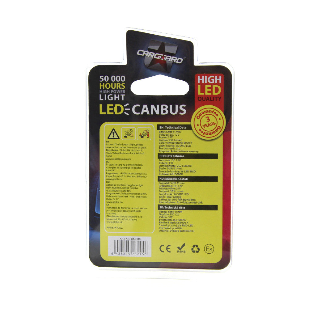Bec MTR C5W 12V 3W Set 2 buc Carguard - imagine 3