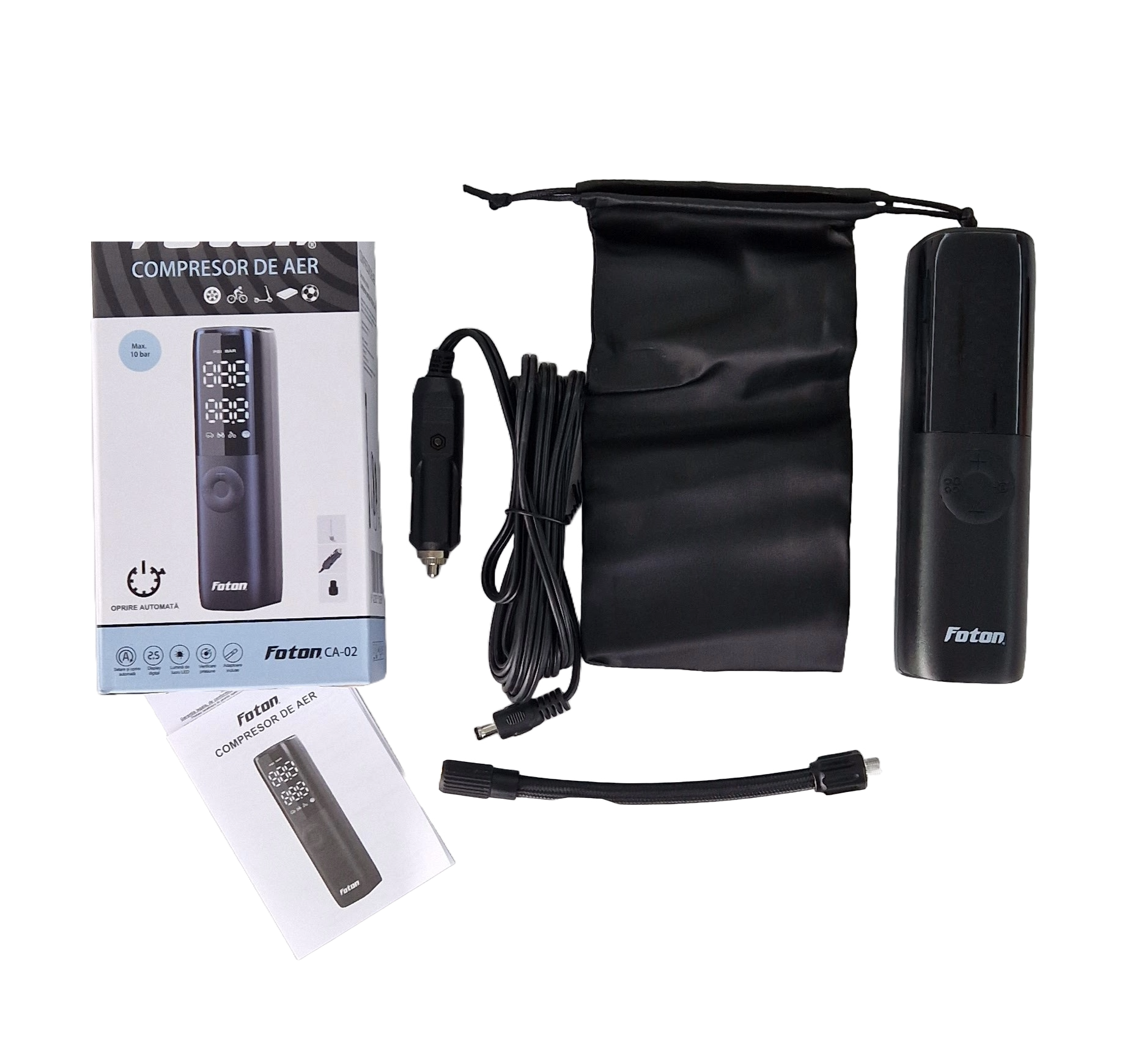 Compresor auto Foton CA-02 Glossy 12V-24V 10 bar Foton - imagine 10