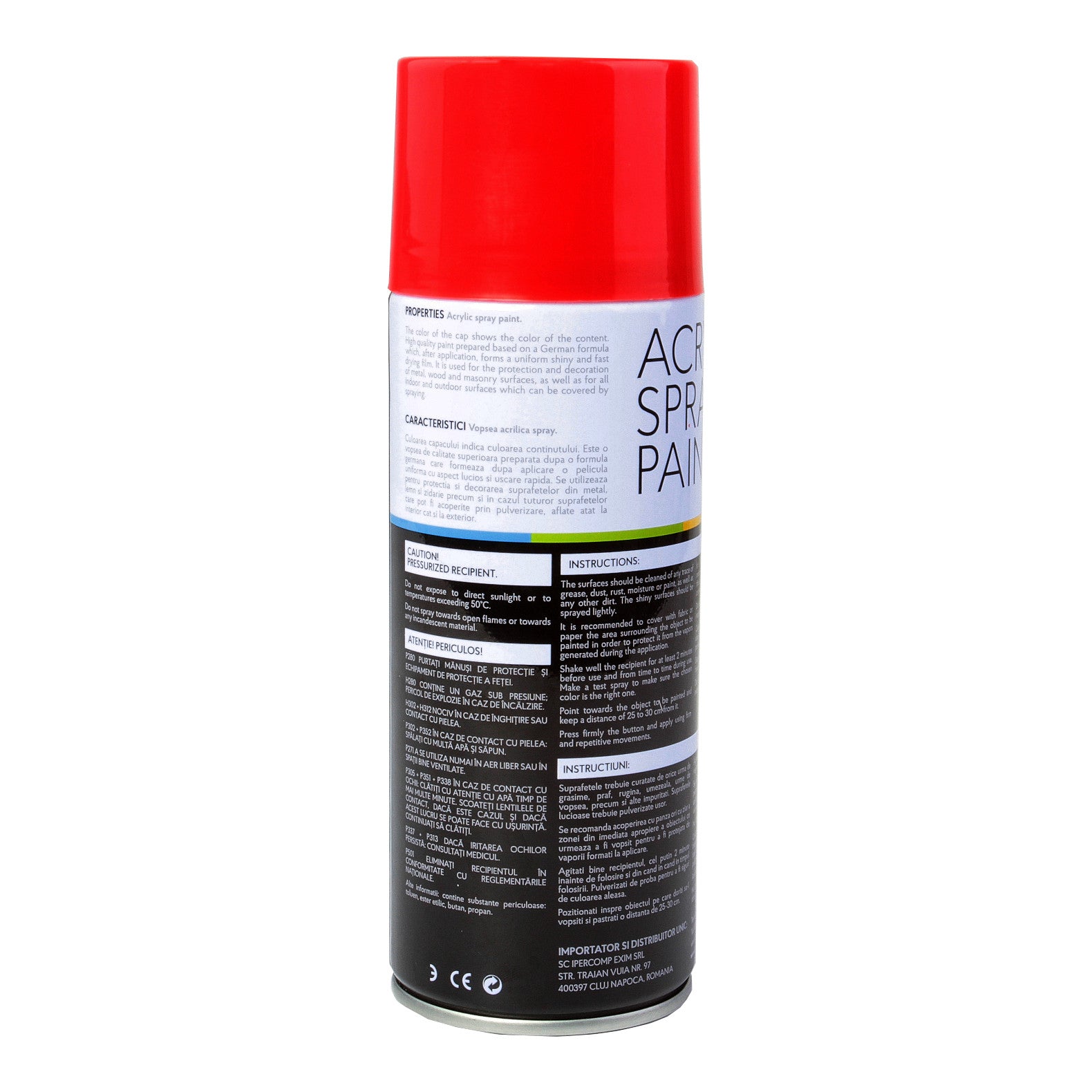 Vopsea spray 450 ml Rosu Passion Noxaro - imagine 2