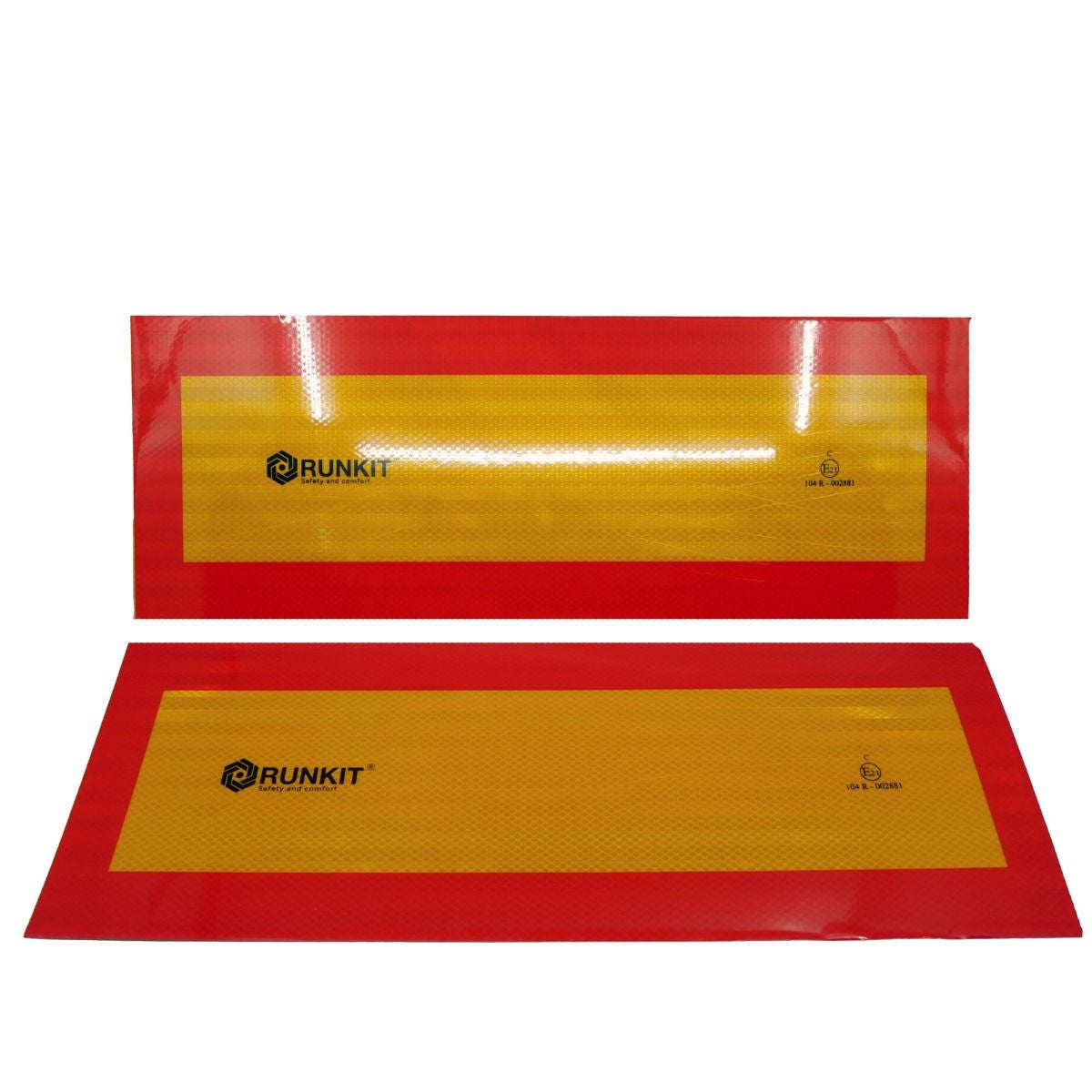 Placa reflectorizanta vehicul lung (set 2 buc) 56,5 cm x 20,5 cm omologata ECE Runkit - imagine 1