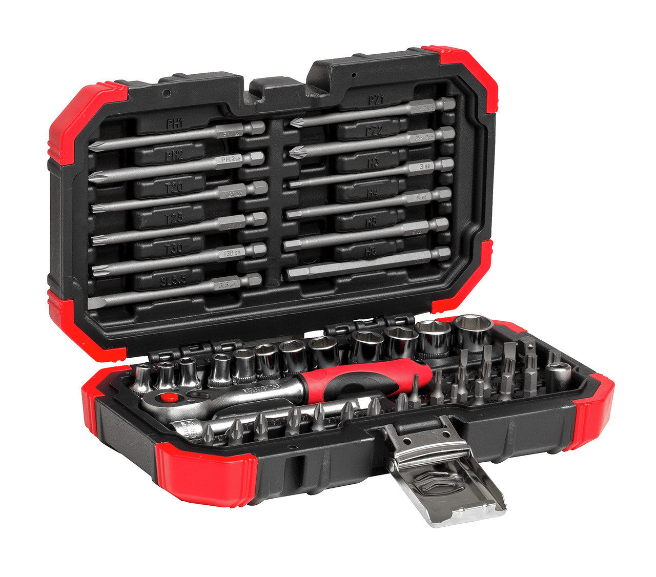 Set biti 1/4 cu clichet reversibil 51 piese, Gedore - imagine 2