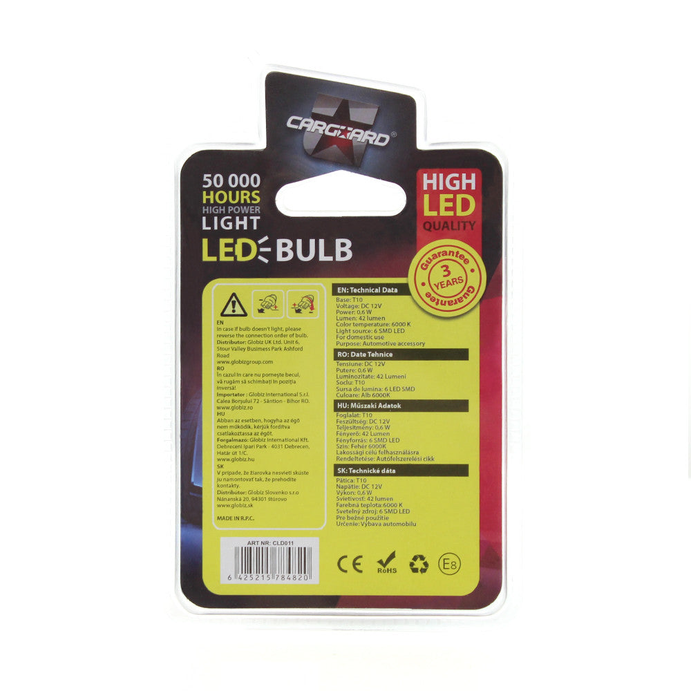 Bec MTR T10 12V 0.6W Set 2 buc Carguard - imagine 5