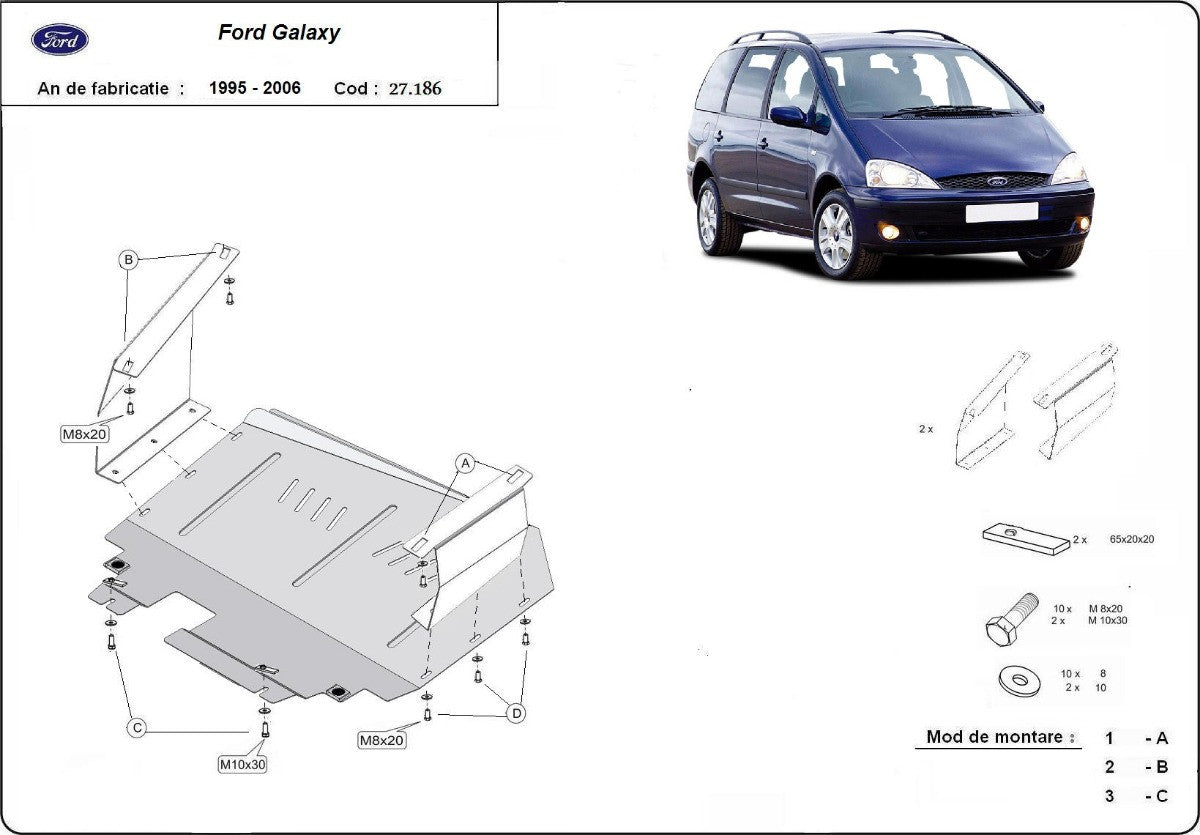 Scut metalic motor, cutie de viteză MTR - imagine 1
