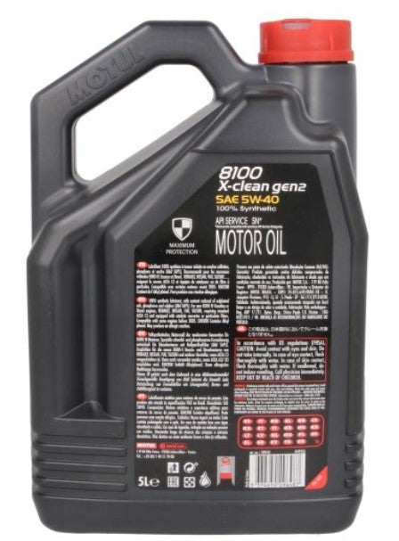 Ulei motor turisme Motul 8100 X-Clean Gen2 5W40 5L Motul - imagine 2