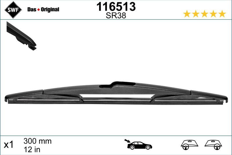 Lamela stergator spate SWF Wiper Rear LHD/RHD 300 mm SWF - imagine 1