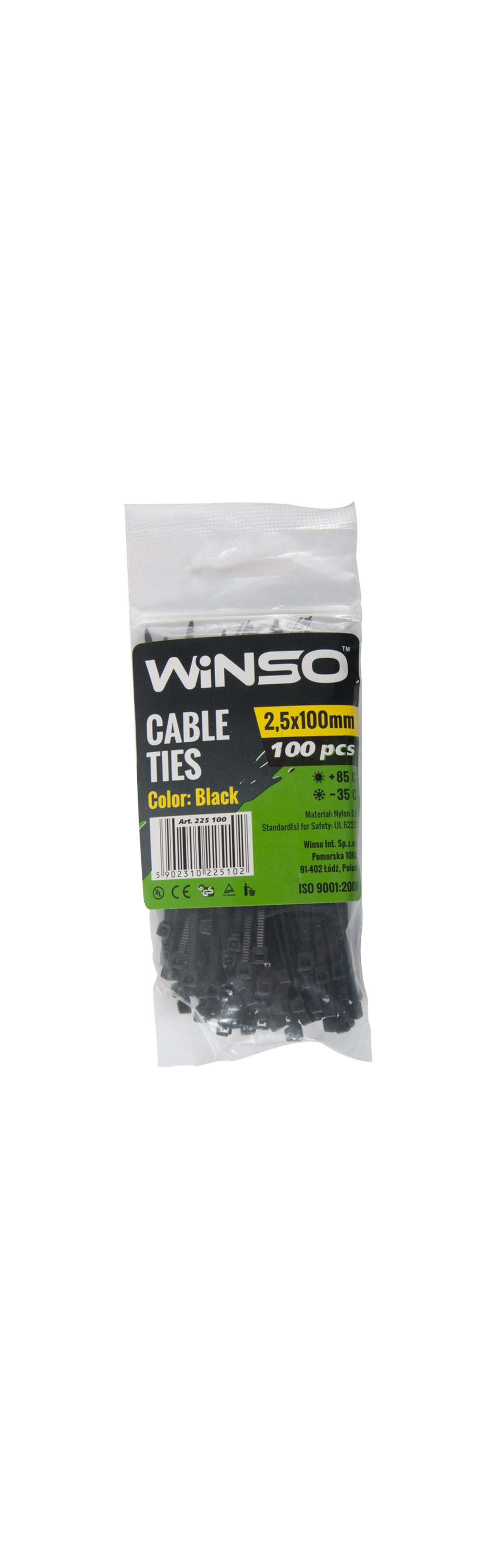 Coliere plastic 2,5x100 Negru - Set 100 buc Winso - imagine 1