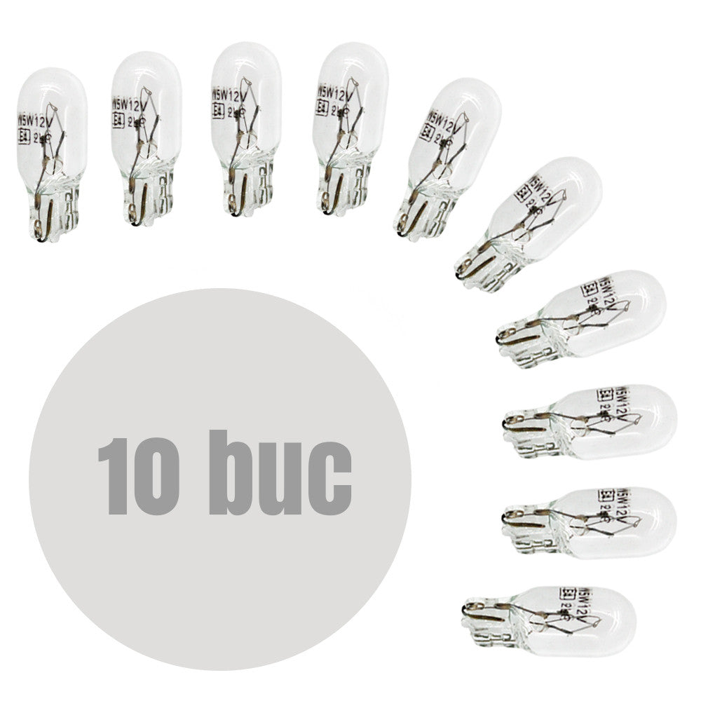 Bec MTR T10 12V 5W (W5W) W2.1x9,5d Set 10 buc Carguard - imagine 1
