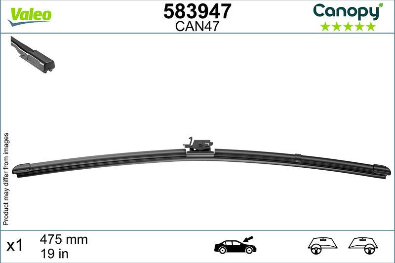 Lamela stergator Valeo Canopy 475 mm | 19 inch Valeo - imagine 2