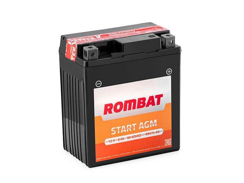 Baterie moto 12Vx6Ah Start AGM RBX7L-BS Rombat - imagine 1