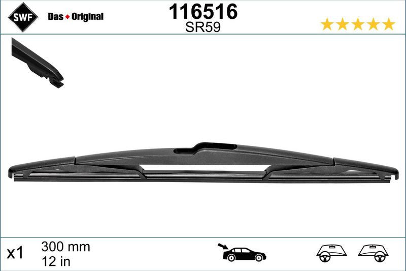 Lamela stergator spate SWF Wiper Rear LHD/RHD 300 mm SWF - imagine 1