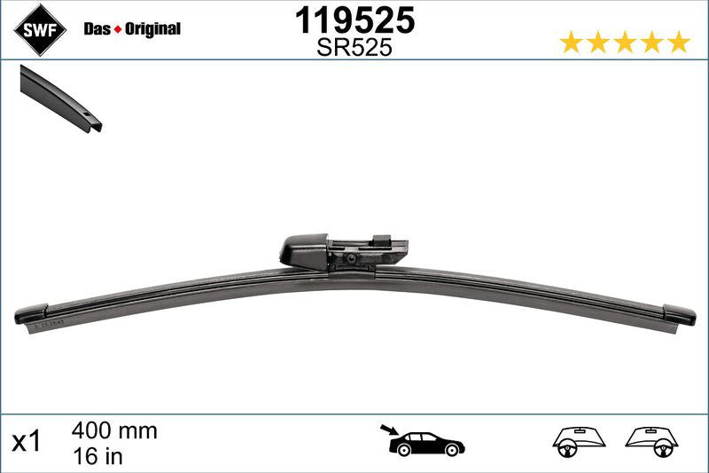 Lamela stergator spate SWF Wiper FB REAR LHD/RHD 400 mm SWF - imagine 1