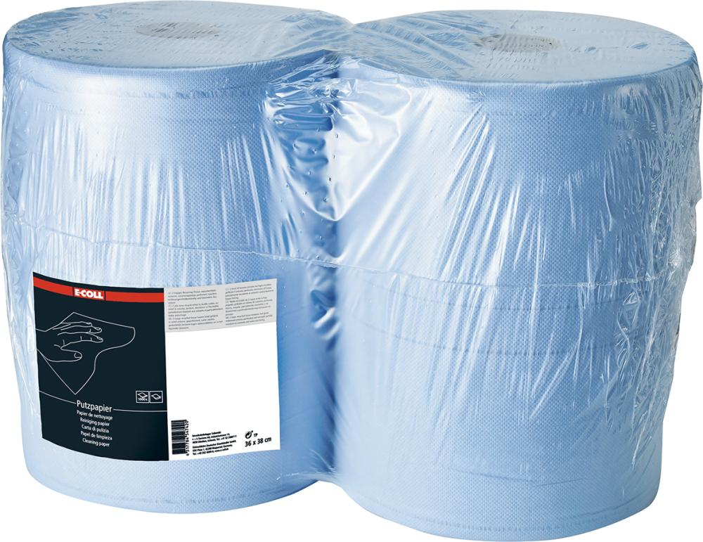 Rola de hartie albastra, 2 straturi, 1000 hartii, 38x36cm, (1 rola), E-COLL E-Coll - imagine 1