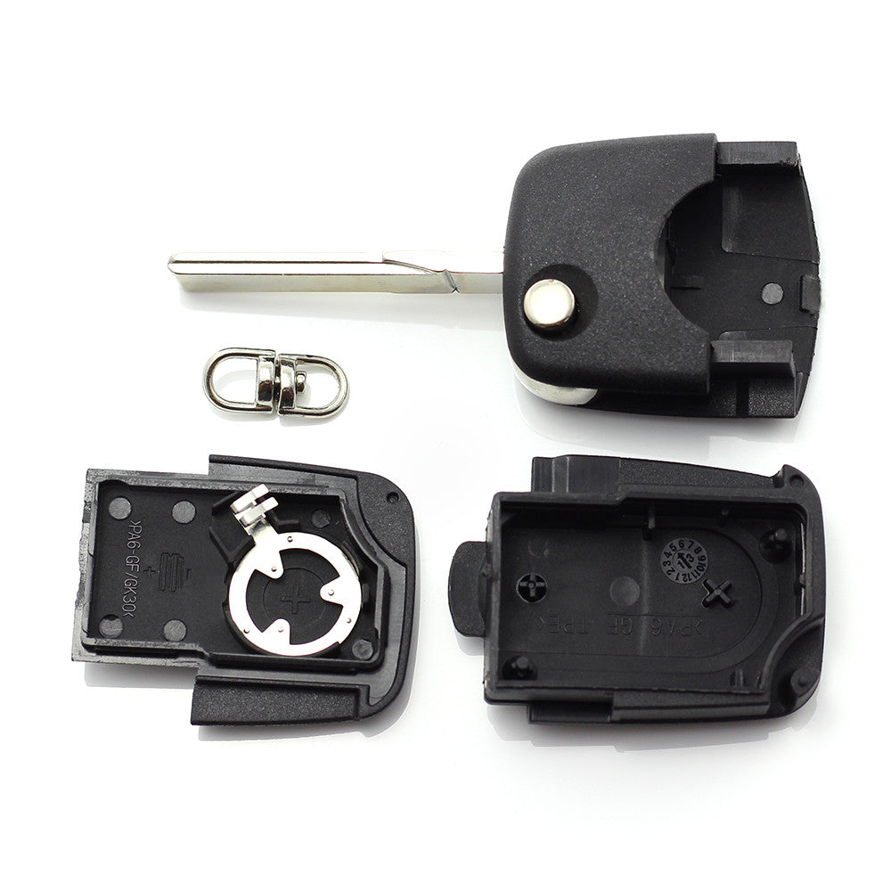 Audi - Carcasa cheie tip briceag, 2 butoane "rotunde",  cu baterie 1616 Carguard - imagine 2