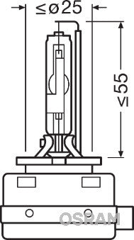 Bec Osram Xenarc Original D8S 42V 25W PK32d-1 Osram - imagine 3