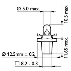 BAX 8.5D/2 GREY PHILIPS (SET 10 BUC)