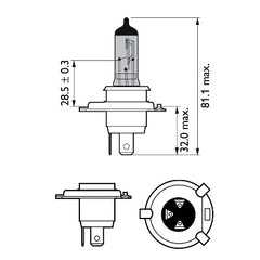 BEC FAR H4 60/55W 12V WHITE VISION ULTRA (blister) PHILIPS