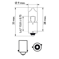 BEC 12V H6W BAX9S SET 10 BUC VISION PHILIPS