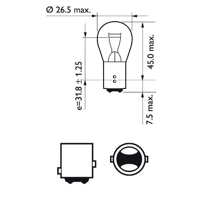 SET 2 BECURI SEMNALIZARE P21/5W 12V (blister) PHILIPS