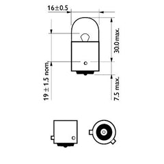 BEC AUXILIAR RY10W 12V SET 10 BUC VISION PHILIPS