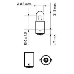 BEC POZITIE FATA T4W 12V SET 10 buc PHILIPS