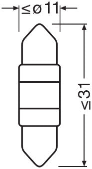 BEC AUXILIAR CU LED 12V (C5W 31mm) WHITE 6000K BLI 1 BUC OSRAM