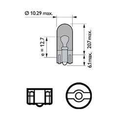 BEC FARA SOCLU WY5W 12V SET 10 buc PHILIPS