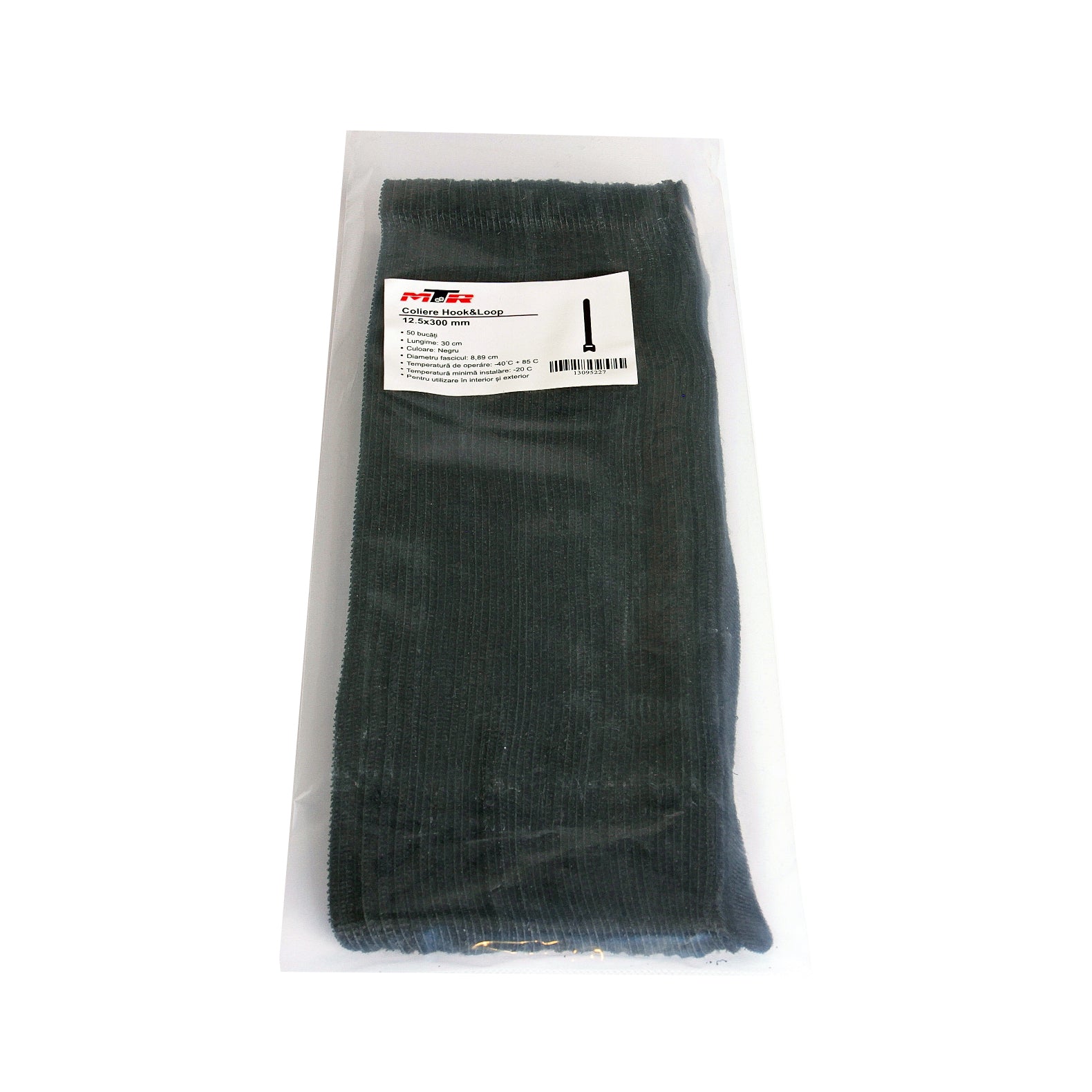 Cleme pentru cabluri negre 12.5x300mm 50 buc MTR - imagine 1
