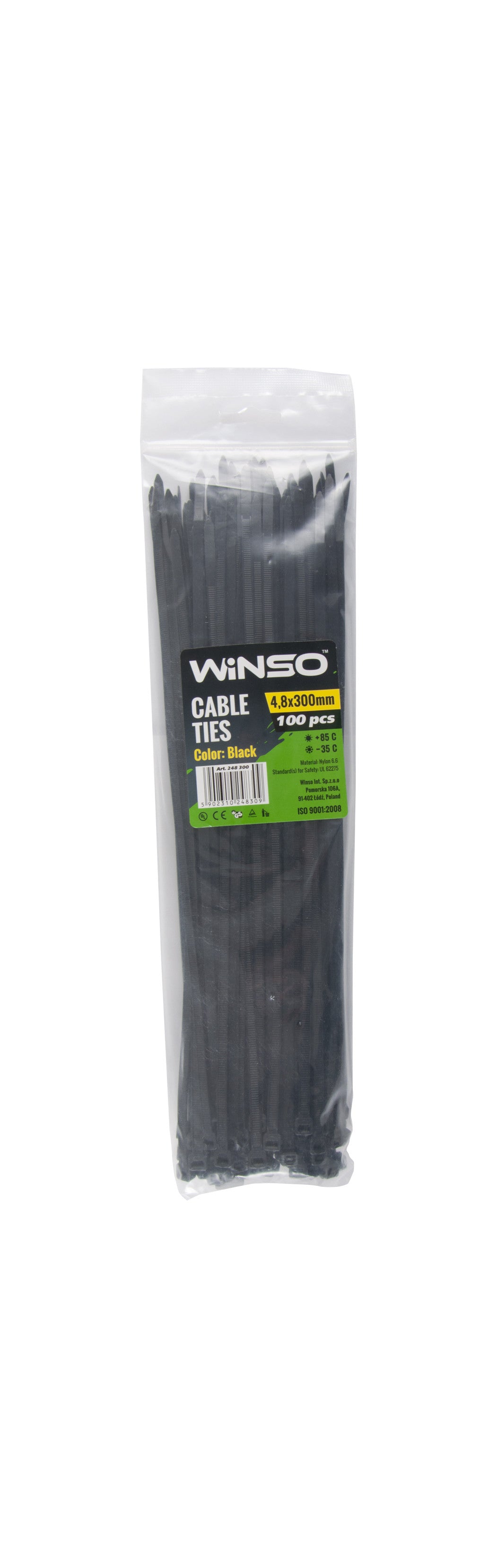 Coliere plastic 4,8x300 Negru - Set 100 buc Winso - imagine 1