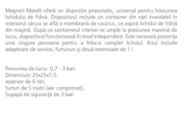 Dispozitiv schimbare lichid frana FB-12 Magneti Marelli - imagine 2