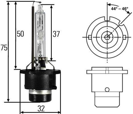 Bec Hella Xenon D2S 12V 35W P32d-2 Hella - imagine 2