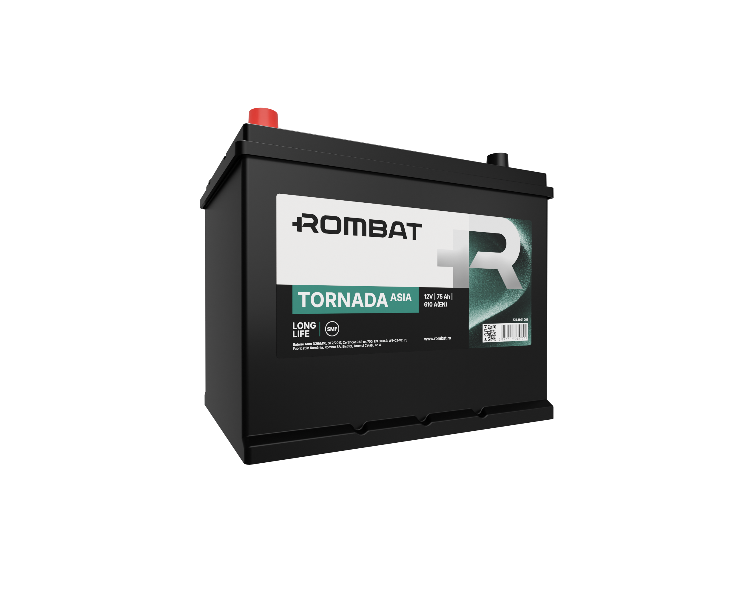 Acumulator Rombat Tornada Asia 75 Ah 600A[Bornă Inversă] Rombat - imagine 3