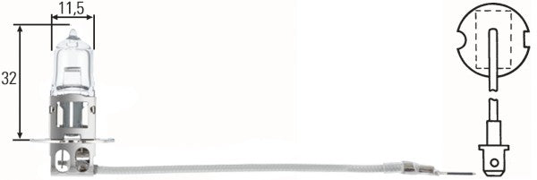 Bec Hella H3 12V 55W PK22s Hella - imagine 1