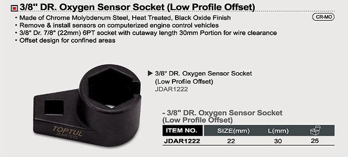 Cheie senzor oxigen  30mm Toptul - imagine 2