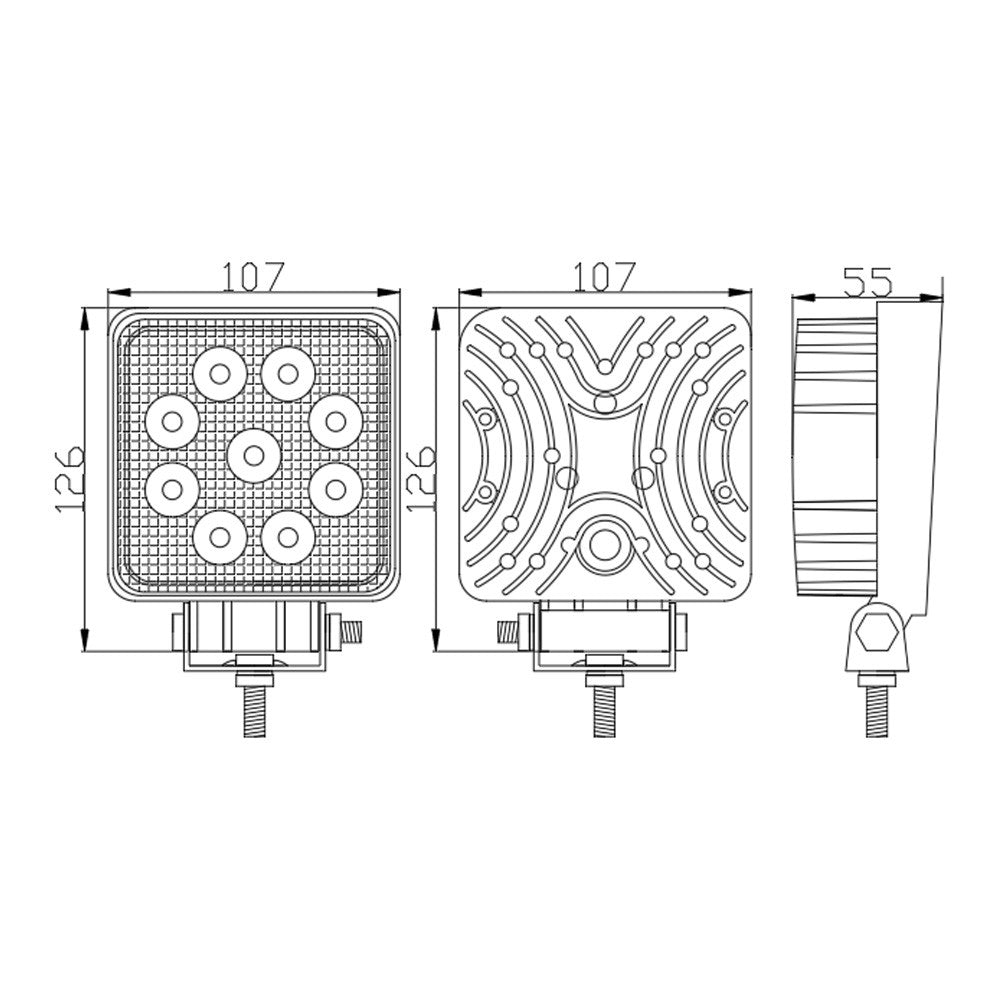 Proiector Led Auto Off Road - 27W - 9 SMD LED Carguard Carguard - imagine 6