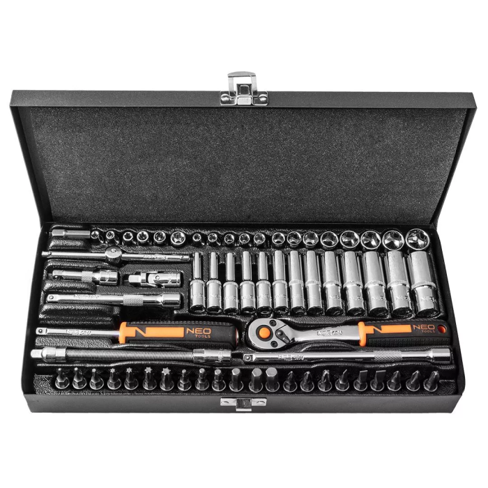 Set de chei tubulare 1/4 63 de piese Neo Tools - imagine 1