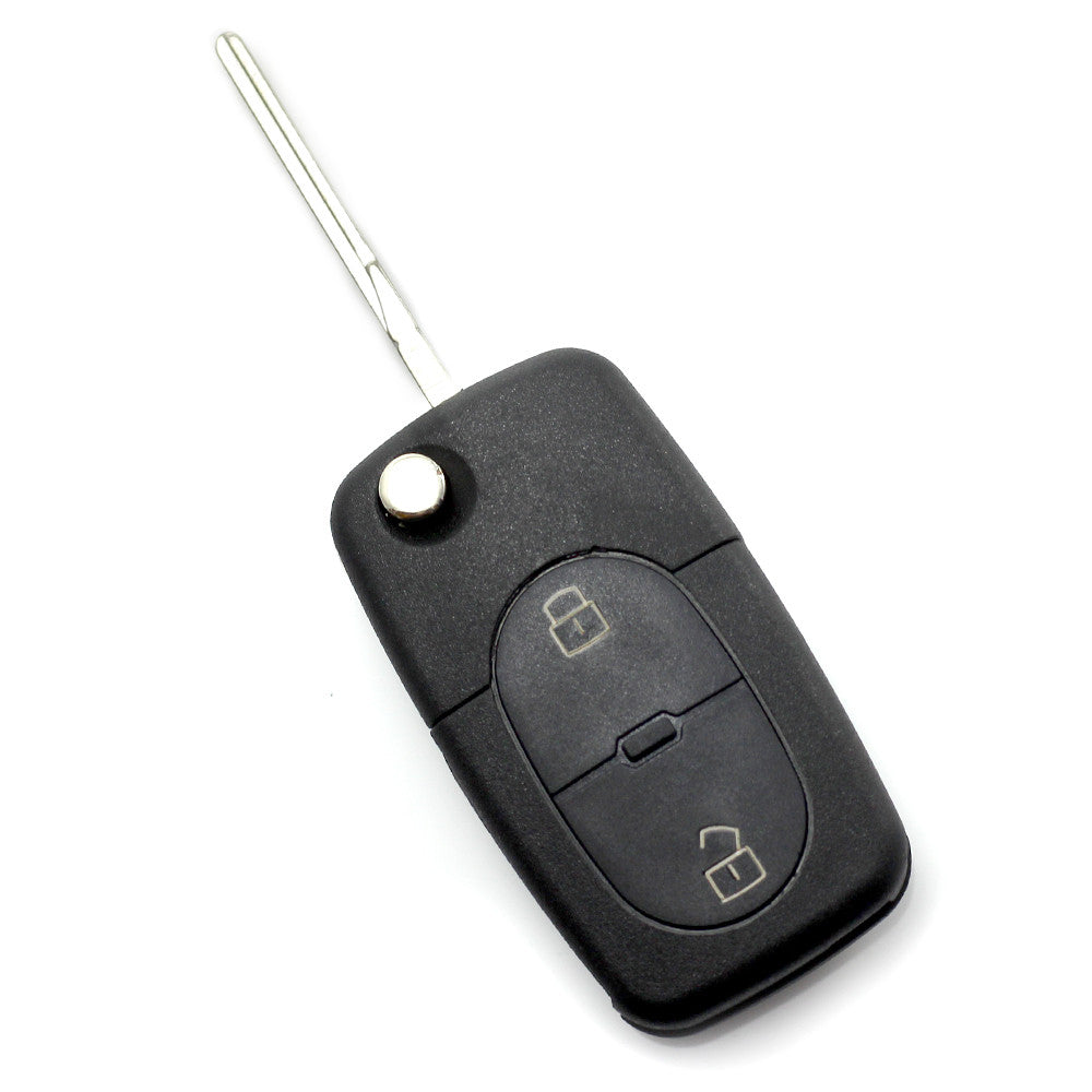 Audi - Carcasa cheie tip briceag, 2 butoane "rotunde",  cu baterie 1616 Carguard - imagine 1